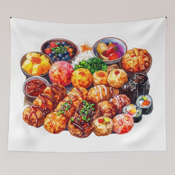Item preview, Japanese Festival Street Food Illustration designed and sold by BetweenForms.