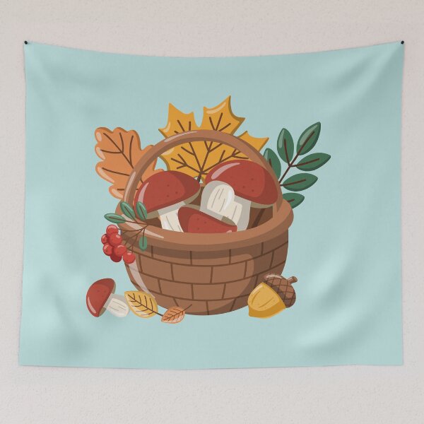 Item preview, Cozy Autumn Mushroom Basket designed and sold by EvLip-Artist.