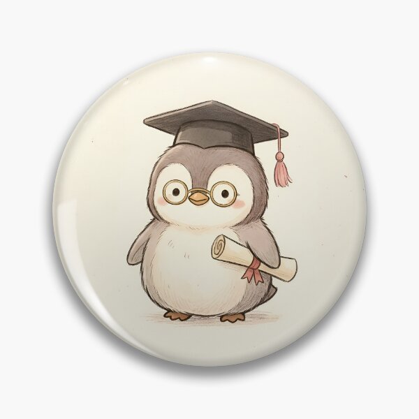 Item preview, Graduate Penguin with Diploma and Cap – Cute Academic Baby Penguin Illustration designed and sold by PebsPebs.