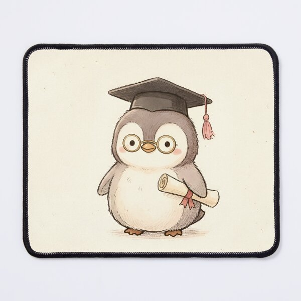 Item preview, Graduate Penguin with Diploma and Cap – Cute Academic Baby Penguin Illustration designed and sold by PebsPebs.