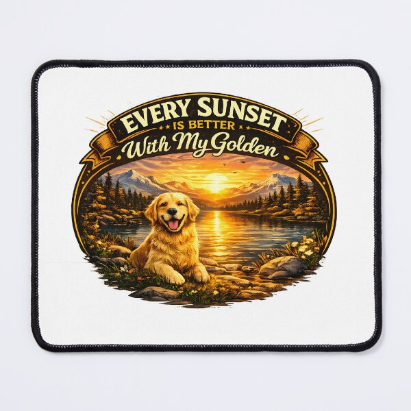 Item preview, Every Sunset Is Better With My Golden Retriever Badge designed and sold by Sahil Randhawa.
