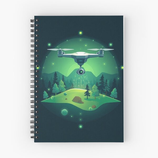 Item preview, Glowing Drone Over Mystical Green Landscape designed and sold by IntelliMindDesigns.