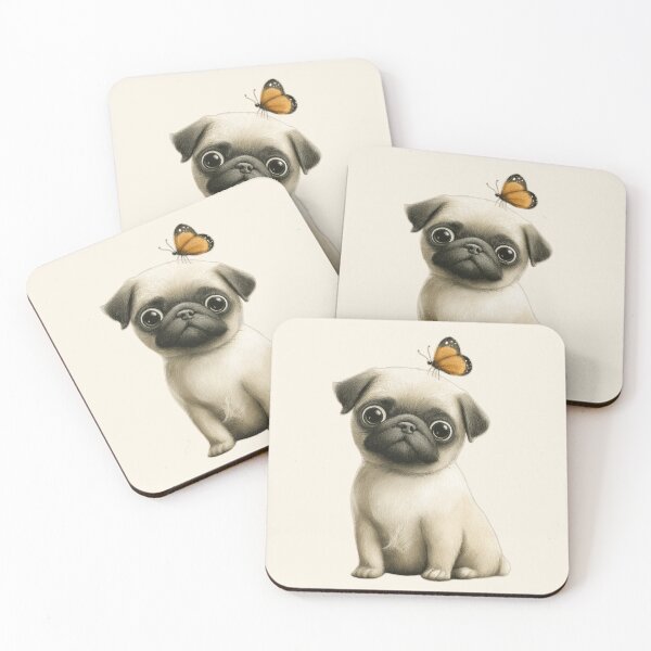 Item preview, Pug with butterfly designed and sold by Fran Fryberg.