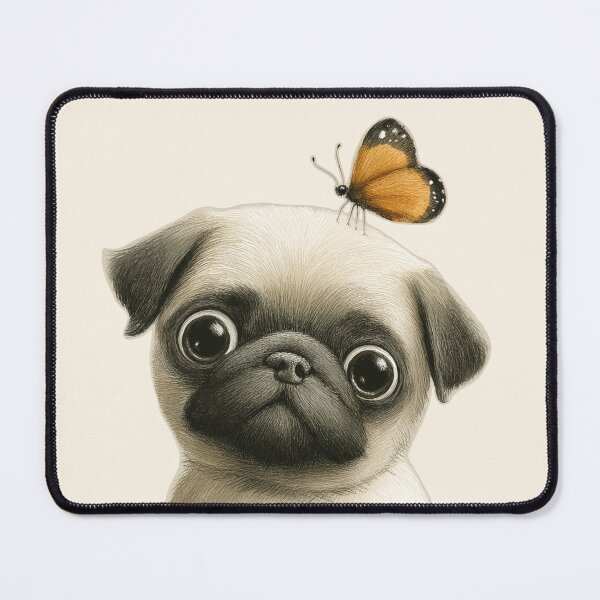 Item preview, Pug with butterfly designed and sold by Fran Fryberg.