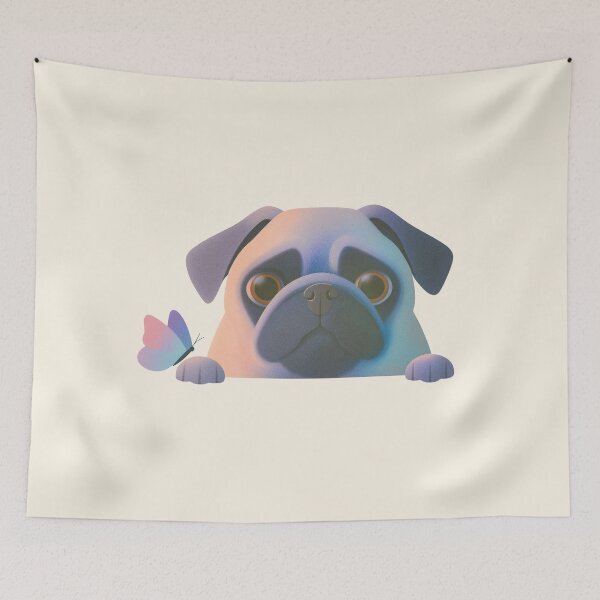 Item preview, Pug with butterfly designed and sold by Fran Fryberg.