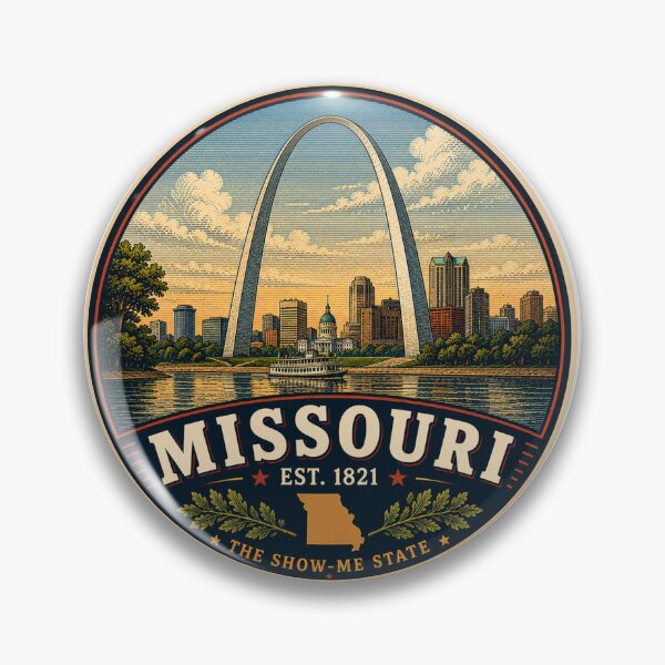 Item preview, Missouri Retro State Badge – Vintage Travel Graphic designed and sold by Mac Sketches.