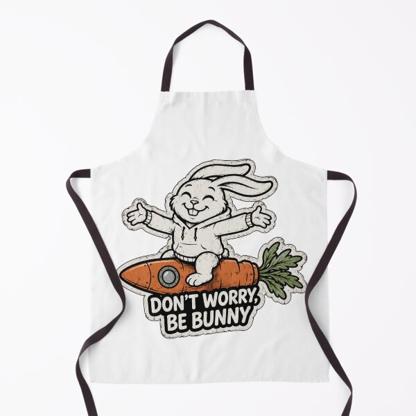 Item preview, Don't Worry, Be Bunny – Cute Bunny Surfing Carrot | Funny Rabbit Sticker, T-Shirt & Hoodie designed and sold by bunnymode.