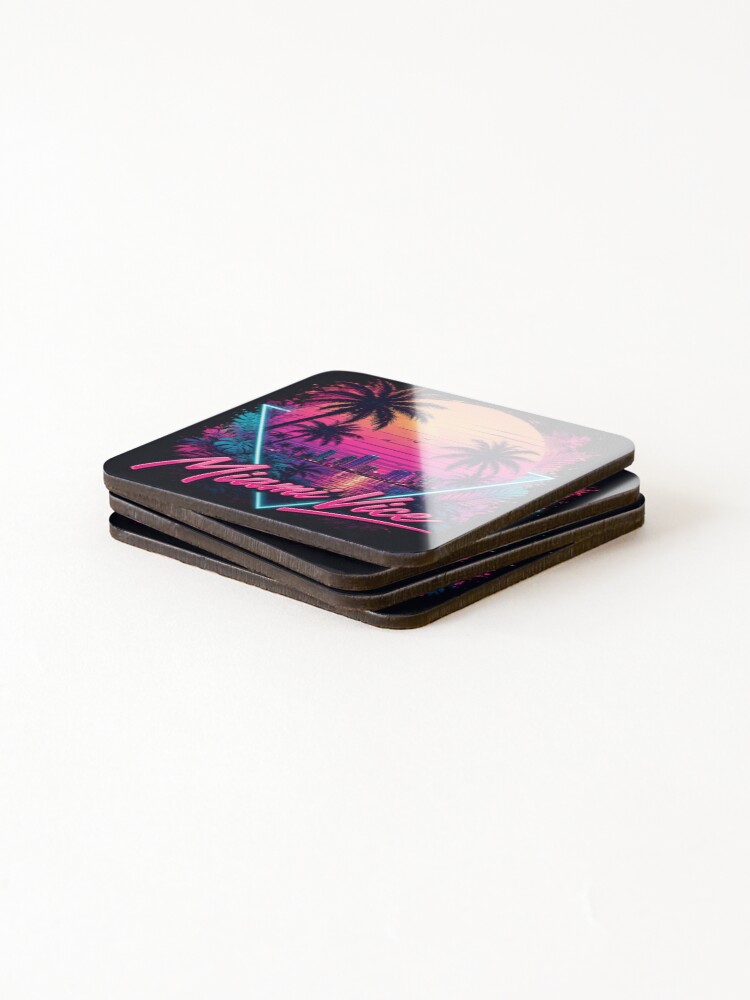 Thumbnail 4 of 5, Coasters (Set of 4), Miami Vice designed and sold by PatternFly.