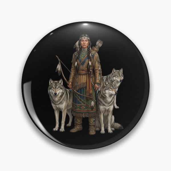 Item preview, Native American warrior with wolves designed and sold by ReneMM.