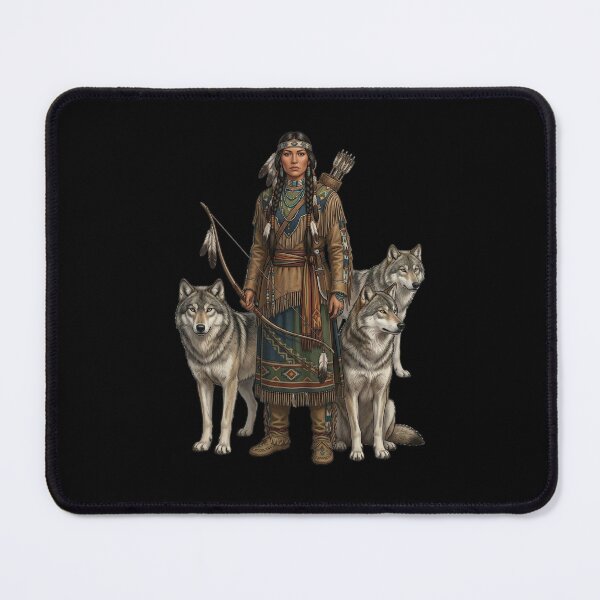 Item preview, Native American warrior with wolves designed and sold by ReneMM.