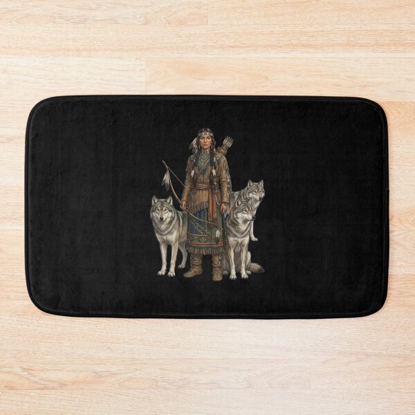Item preview, Native American warrior with wolves designed and sold by ReneMM.