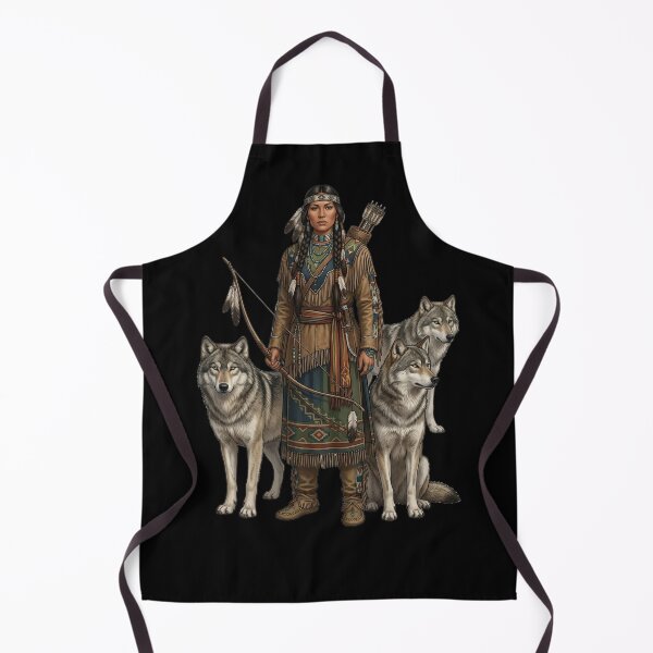 Item preview, Native American warrior with wolves designed and sold by ReneMM.