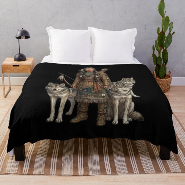 Item preview, Native American warrior with wolves designed and sold by ReneMM.