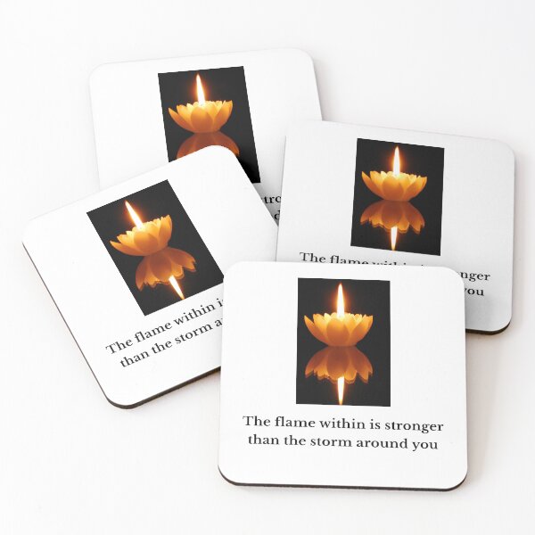 Item preview, The Flame Within Is Stronger Than the Storm Around You | Inspirational Lotus Candle Quote designed and sold by Miss Lotus Studio.