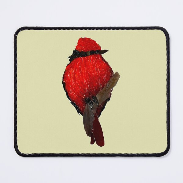 Item preview, Vermillion Flycatcher Miniature Mosaic Bird designed and sold by SlickerStickers by Glass Gal.