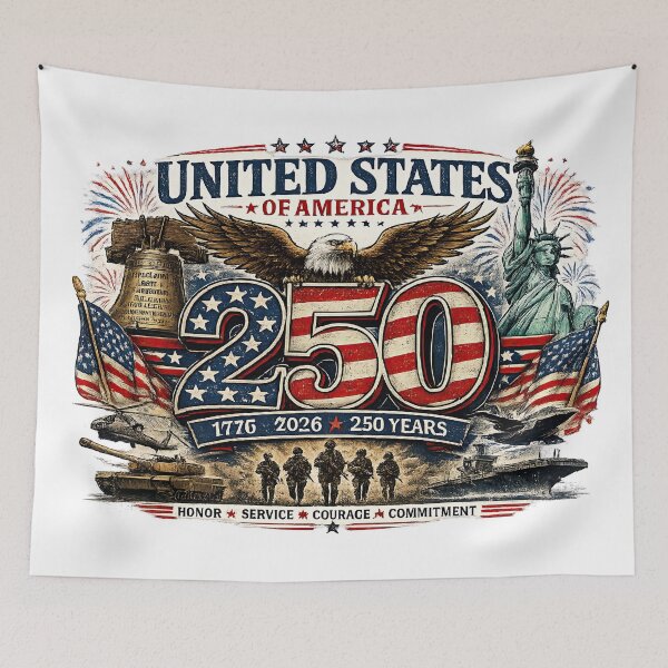 Item preview, 250th Anniversary USA 2026 - Military Tribute | Patriotic Veteran Design designed and sold by Good Candy.