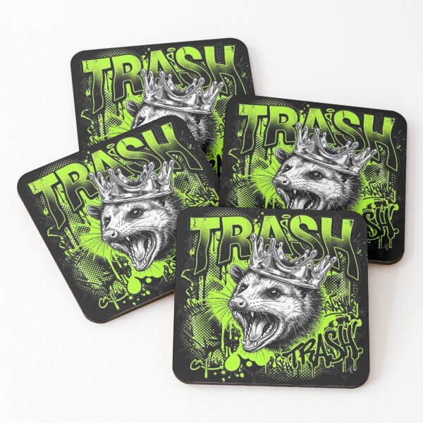 Item preview, Screaming Trash Opossum King - Super Chaotic funny inappropriate Irony Art designed and sold by krish-prints.