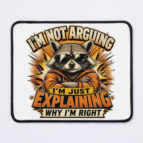 Item preview, I'm Not Arguing I'm Just Explaining Why I'm Right Funny Raccoon Vintage T-Shirt designed and sold by Cavalier-org.