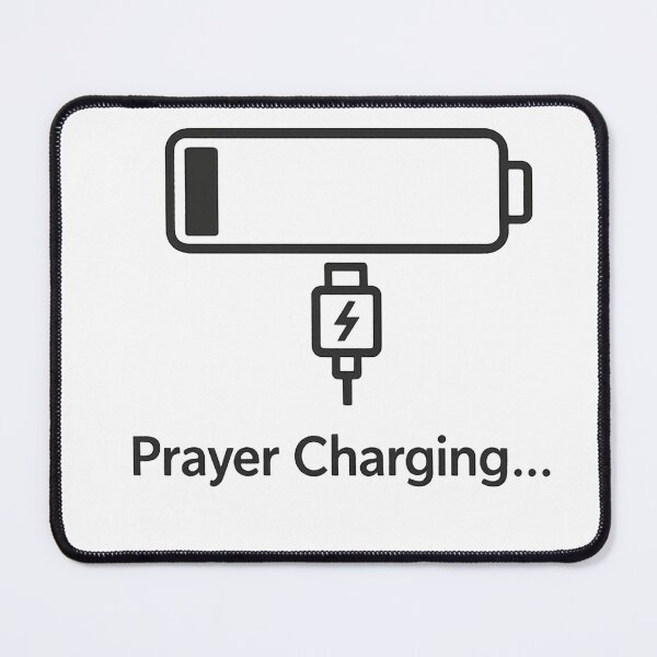 Item preview, Prayer Charging Spiritual Recharge Minimalist Quote designed and sold by Oddly Blessed.