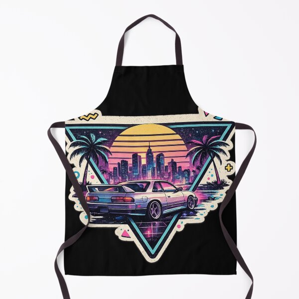 Item preview, Neon Synthwave Car City Skyline - Retro 80s Vaporwave art designed and sold by irfanshikh.
