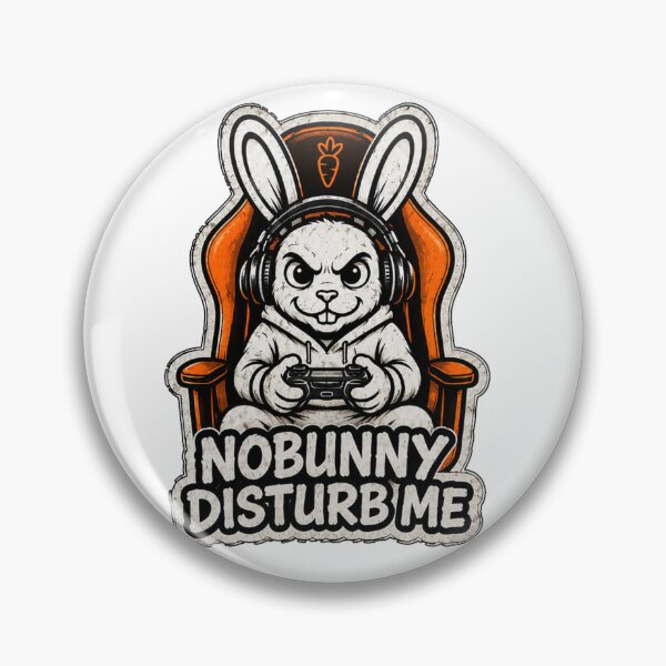 Item preview, No Bunny Disturb Me – Funny Gamer Bunny Gaming Sticker, T-Shirt & Hoodie designed and sold by bunnymode.
