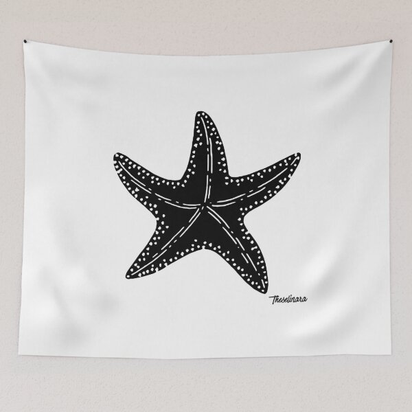 Item preview, Minimalist Black and White Starfish - Star of the Sea designed and sold by Theselinara.