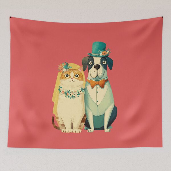Item preview, Cute Cat and Dog Art designed and sold by BLUESKY11a.