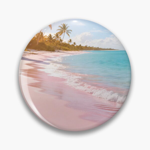 Item preview, Pink Sand Beach Paradise - Tropical Palm Trees Turquoise Ocean Waves Aesthetic designed and sold by Dezinix.