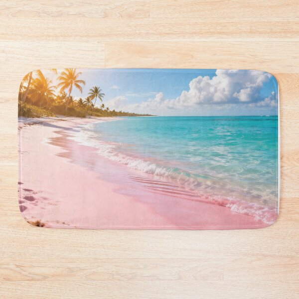 Item preview, Pink Sand Beach Paradise - Tropical Palm Trees Turquoise Ocean Waves Aesthetic designed and sold by Ideeplyfeltit.