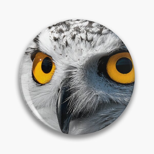 Item preview, Snowy Owl Glowing Yellow Eyes Dark Background Portrait designed and sold by UhuCriei .
