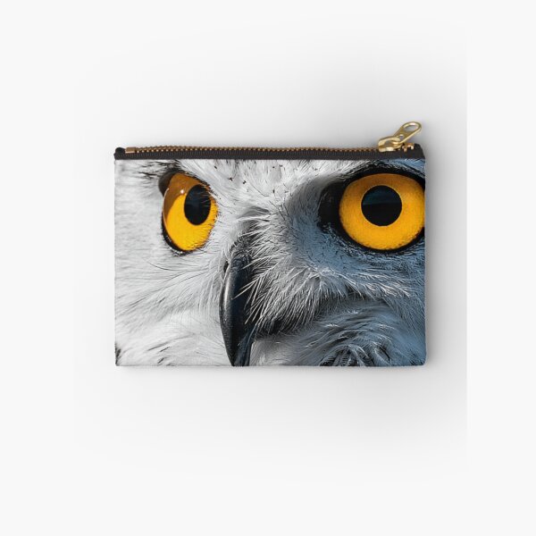 Item preview, Snowy Owl Glowing Yellow Eyes Dark Background Portrait designed and sold by UhuCriei .
