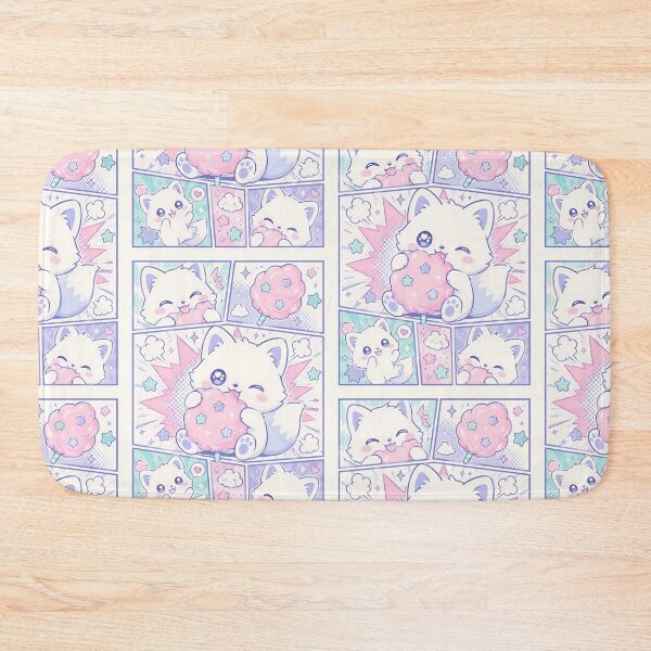 Item preview, Kawaii Arctic Fox Cotton Candy Comic Panels designed and sold by Gift Phrase Studio.