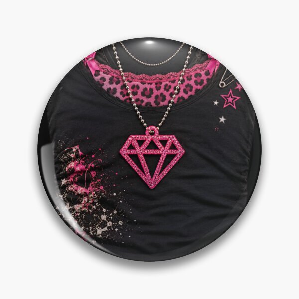 Item preview, Emo Scene Queen Illusion Shirt Pink Diamond Necklace  designed and sold by ArcanePrintsxo.