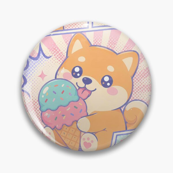 Item preview, Kawaii Shiba Ice Cream Comic Panels designed and sold by Gift Phrase Studio.