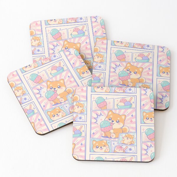 Item preview, Kawaii Shiba Ice Cream Comic Panels designed and sold by Magmashup.
