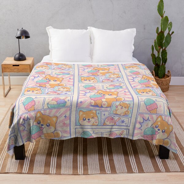 Item preview, Kawaii Shiba Ice Cream Comic Panels designed and sold by Gift Phrase Studio.