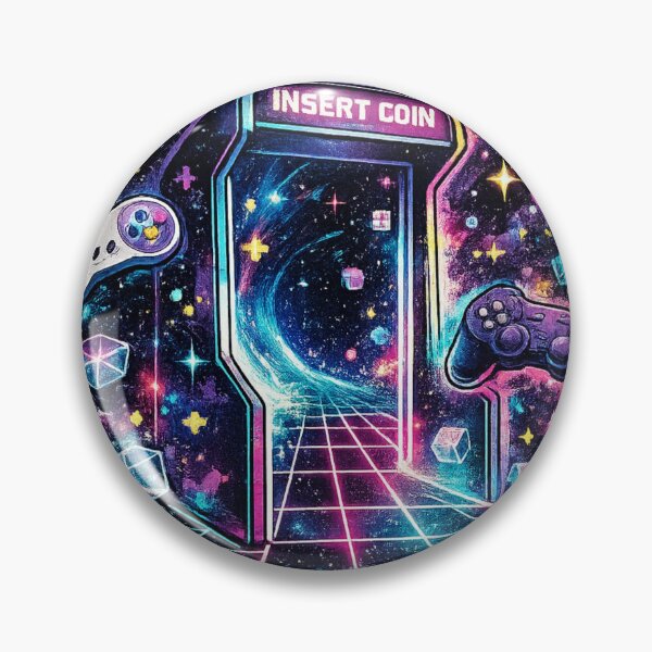 Item preview, Neon Arcade Machine Insert Coin - Synthwave Gaming design  designed and sold by irfanshikh.