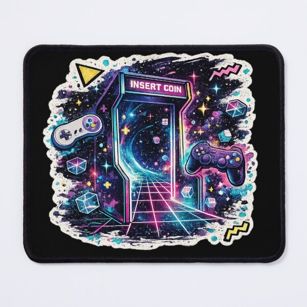 Item preview, Neon Arcade Machine Insert Coin - Synthwave Gaming design designed and sold by irfanshikh.