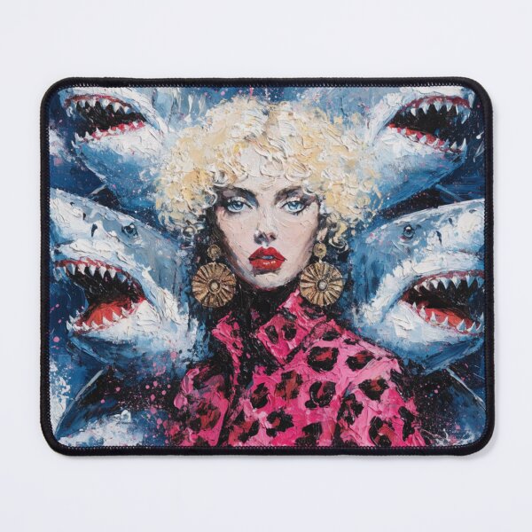 Item preview, Surreal Shark Queen Sticker | Bold Fashion Pop Art | Gothic Ocean Aesthetic | Maximalist Portrait designed and sold by CoquetteLunaCo.