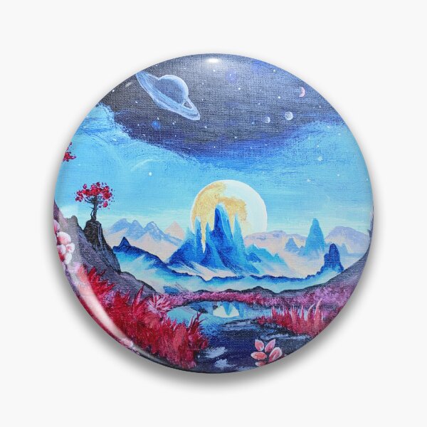 Item preview, Vedonia Prime - Sci-fi Fantasy Landscape Painting - Blues and Reds designed and sold by DreamTrek.
