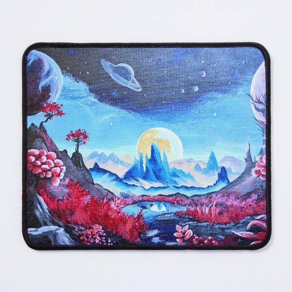 Item preview, Vedonia Prime - Sci-fi Fantasy Landscape Painting - Blues and Reds designed and sold by DreamTrek.
