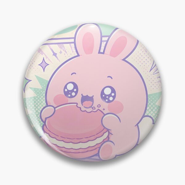 Item preview, Kawaii Pink Bunny Macaron Comic Panels designed and sold by Gift Phrase Studio.