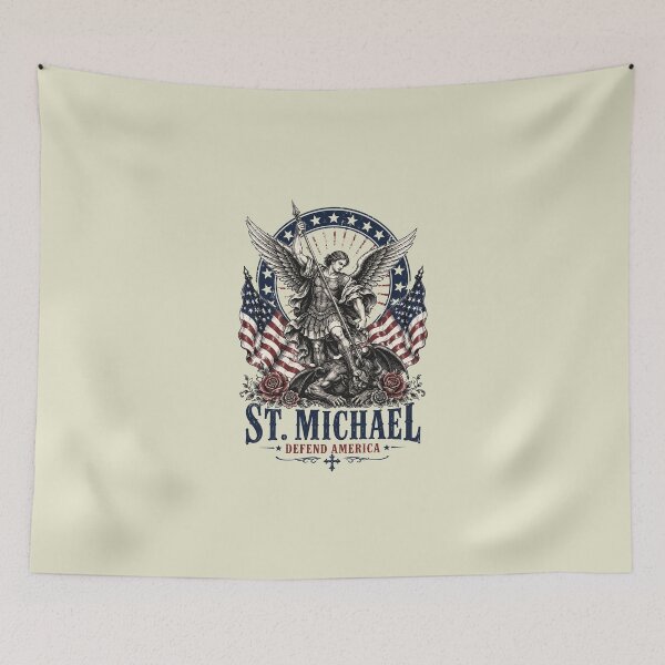 Item preview, St. Michael Defend America Archangel Patriot USA Flag designed and sold by Bkermen.