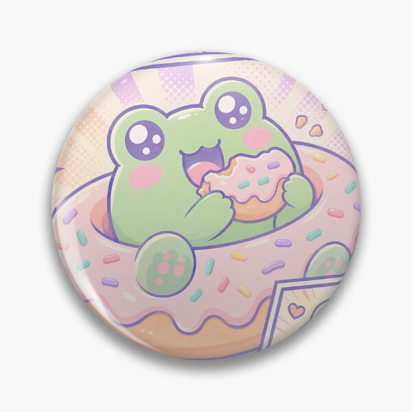 Item preview, Kawaii Frog Donut Comic Panels designed and sold by Gift Phrase Studio.
