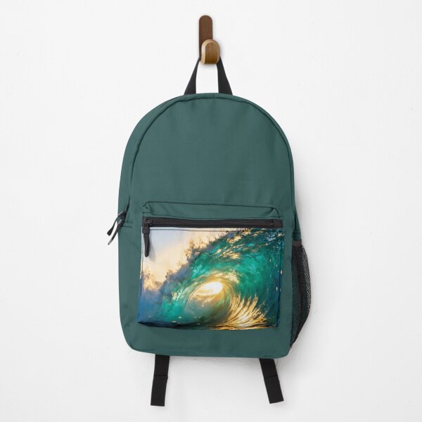 Item preview, Golden Ocean Wave Barrel - Sunlit Surfing Wave Aesthetic Photo designed and sold by Dezinix.