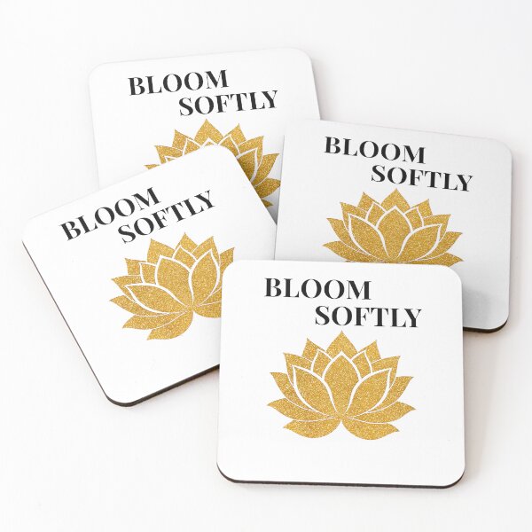 Item preview, Bloom Softly | Minimalist Lotus Flower Inspirational Quote designed and sold by Miss Lotus Studio.
