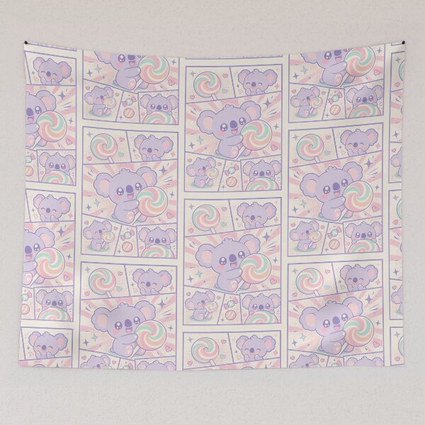 Item preview, Kawaii Koala Spiral Lollipop Comic Panels designed and sold by Gift Phrase Studio.