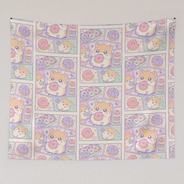 Item preview, Kawaii Hamster Mini Donut Comic Panels designed and sold by Gift Phrase Studio.