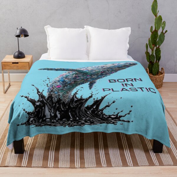 Item preview, Born in Plastic | Ocean Pollution Whale | Save the Oceans Environmental Art designed and sold by puzzell.