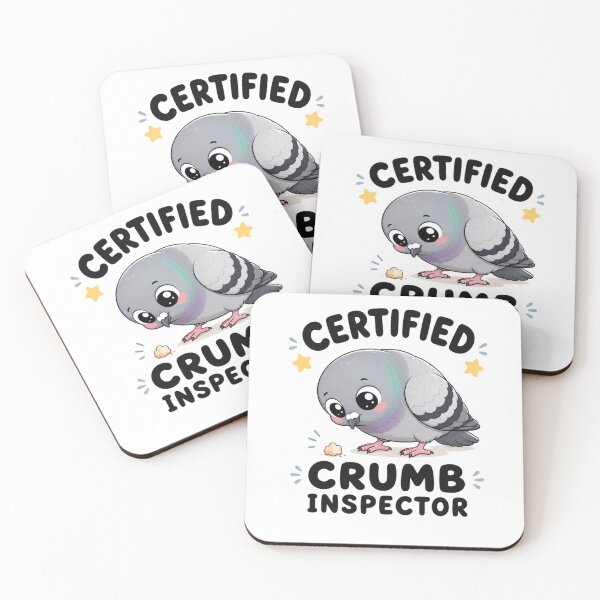 Item preview, Certified Crumb Inspector – Cute Pigeon Funny Bird Humor Design designed and sold by MotylekAnia.
